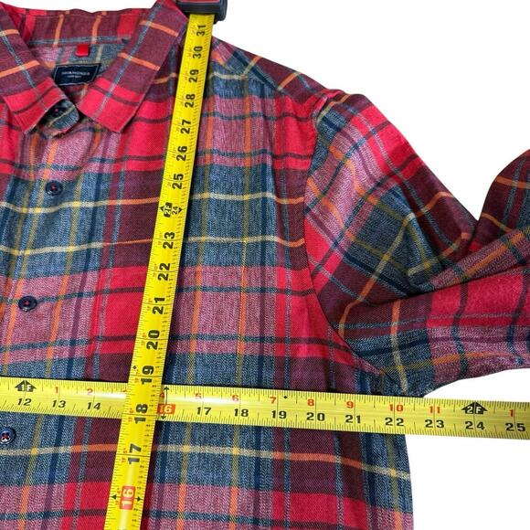 7 Diamond Youngblood Mens Button Up Flannel Shirt Large L/S Red Preppy Prep - Picture 5 of 8